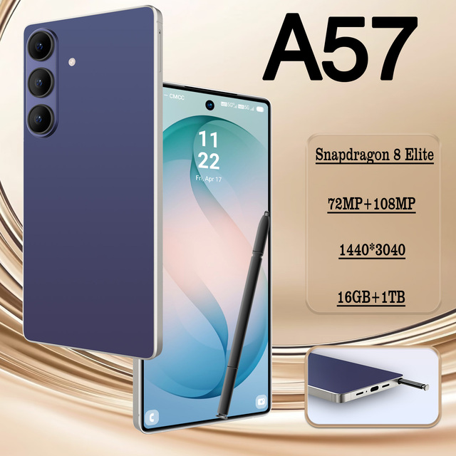 Wholesale Original A57 7.3" Snapdragon 8 Elite 16GB+1TB QHD Screen 108MP 144Hz Octa Core LTE/CDMA Dual SIM Cellphone Android 15