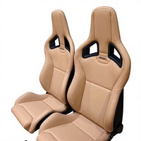 Asientos Recaro de Fibra de Carbono Ligeros para Carreras, Asientos Deportivos de Cuero con Reposacabezas para Automóvil, Accesorios Interiores para Automóvil de Alto Rendimiento