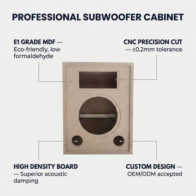 Custom 6.5 8 10 12 15 Inch MDF Empty Speaker Cabinet Wooden Subwoofer Box CNC Cut Loudspeaker Enclosure