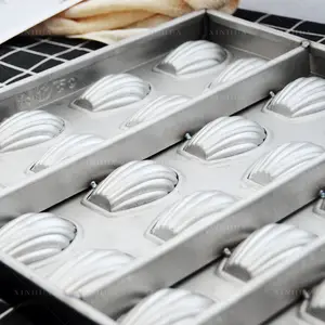 Panci pemanggang kue Madeline cetakan kue aluminium kualitas tinggi antilengket kualitas tinggi Food Grade kustom pabrik loyang kue