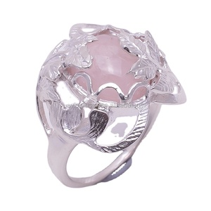 Bague Design Unique en Argent Sterling 925 Quartz Rose Naturel Pierres Précieuses Bijoux fins pour les Mariages Fêtes Anniversaires de confiance - Product Image 1