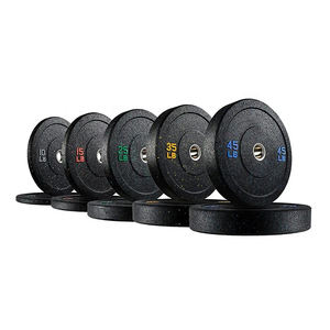 Plaques <span class=keywords><strong>de</strong></span> pare-chocs en caoutchouc noir Hi-Temp à points colorés Plaques <span class=keywords><strong>de</strong></span> pare-chocs Haltérophilie pour le fitness pour les entraînements musculaires ciblés - Product Image 1