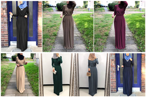 Abaya musulmane 2023, Moyen-Orient, Dubaï, robe pour femmes musulmanes, col en V croisé, vêtements islamiques, couleur unie décontractée, abaya islamique longue - Product Image 3