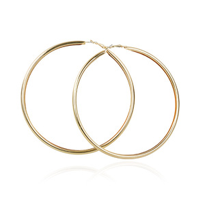 2021 Neue Punk-Style Übertriebene 110mm Goldfarbene Große Kreisohrringe Einfache Geometrische Röhrenförmige Große Clip-On Creolen - Product Image 4
