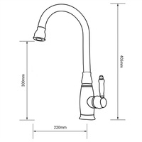 Robinet de cuisine moderne à poignée unique, en laiton massif, avec bec haut pivotant et pulvérisateur, finition double or