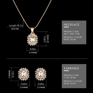 Hot Selling Women's Luxury <b>Watch</b> Jewelry <b>Set</b> Rose Gold Tone Stainless Steel Quartz <b>Watch</b> with Crystal Necklace Earrings Gift Box - Product Image 3