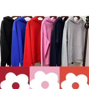 Premium Heavyweight Knitted Denim Hooded <b>Hoodies</b> Sweatshirt Puff Printed Letter Detail Oversized Fit Eco-Friendly Casual Wear - Product Image 2