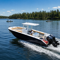 Vente directe d'usine, bateau de pêche en aluminium de qualité supérieure, bateau à console centrale, coque en aluminium 5083, bateau de pêche en haute mer à deux moteurs