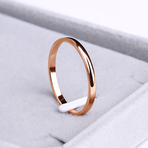 Anneaux de mariage assortis pour couples en acier inoxydable doré pour hommes et femmes #   Bague en or personnalisée, <span class=keywords><strong>disque</strong></span> simple, bagues simples - Product Image 3