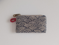 Mini pochette zippée en coton, porte-monnaie indigo, design soigné, portable, écologique, articles les plus vendus, sac de rangement pour maquillage
