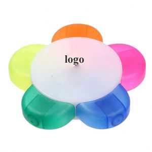 Stylos surligneurs en forme de pétales de fleurs avec logo personnalisé, ensemble de stylos marqueurs au design floral mignon pour fournitures de bureau et scolaires - Product Image 1