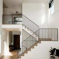 Blh-8 Garde-corps en fer forgé au design moderne, Projets de garde-corps en tubes de fer, Garde-corps d'escalier en fer noir pour maison et villa