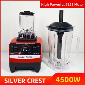 Gümüş Crest Blender mikser değirmeni ile 4500W 2L büyük kapasiteli ticari ağır makine taşınabilir buz yüzlü karıştırıcılar