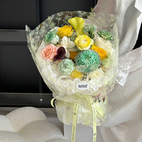 Kertas Pembungkus Cellophane Kristal Rose Transparan Bermotif Bunga untuk Kemasan Buket Grosir untuk Florist