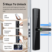 Serrure de porte intelligente Bluelock Tuya à empreinte digitale pour bois/aluminium, recharge d'urgence, garantie 2 ans, contrôle via l'application TTLock