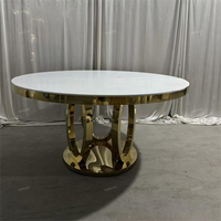 Tables rondes ou longues d'hôtel d'or ou d'argent de table de mariage d'acier inoxydable d'événement de luxe pour la location