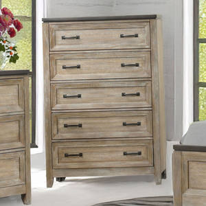 Juego de Muebles de Dormitorio Estilo Madera Clara - Cama con Cabecera Tapizada, Cómoda y Mesita de Noche - Product Image 3