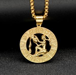 Animal du zodiaque <span class=keywords><strong>chinois</strong></span> évider signe du zodiaque pièce collier astrologie <span class=keywords><strong>Horoscope</strong></span> 12 pendentif zodiaque pour hommes - Product Image 6