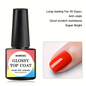 Top Coat Gel Brillant Soak Off UV LED pour Ongles, Sans Résidu, Longue Durée, Finition Brillante, Fournisseur en Gros - Product Image 3
