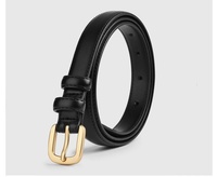 Ceinture simple pour femme en cuir PU avec boucle automatique en fer, ceinture décorative polyvalente de 105 cm de long pour pantalon en jean, pull, costume