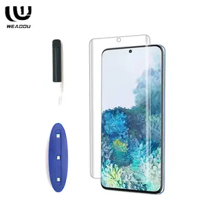 กาวยูวีป้องกันหน้าจอ S20 S20อัลตร้า S10บวก10e S9 S8บวกกระจกนิรภัยสำหรับ Samsung Note 10 Note10 9 8 Plus ป้องกันหน้าจอ