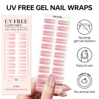 Nouveauté 2026 Ipolish Lamp Free Autocollants pour ongles en gel couleur unie, Produit de beauté pour ongles, Vente en gros, Wraps pour ongles en gel à durcissement naturel
