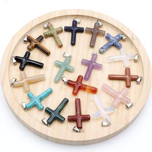 Collar de Piedra <span class=keywords><strong>Natural</strong></span> Pulida con Cristal, Cadena para Suéter, Regalo de Navidad, Estilo Casual - Product Image 3