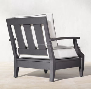 Sillón Moderno de Exterior, Hecho a Mano, de Aluminio Resistente, con Brazos Curvos y Patas Cónicas - Product Image 3