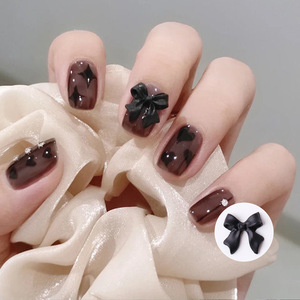 3D Resin <b>Bow</b> Nail Charms Kawaii Black Pink <b>Red</b> White Butterfly Ornaments for Wearable Nail Art - Product Image 3