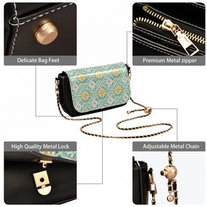 High Quality PU Leather Vintage Daisy <b>Print</b> Flap Crossbody Shoulder Bag Women - Product Image 4