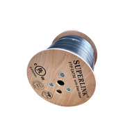 Cable Combinado Superlink Cat5E Ethernet + Cable de Alimentación de Cobre Desnudo de 18AWG 2C, Cable Mensajero con Certificación CE para Cámaras IP POE CCTV