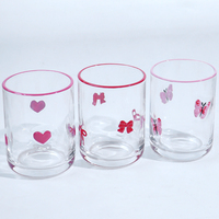 Verre à jus et à boissons froides en verre, style nordique créatif, motif floral, couleur personnalisable, pour salle à manger et maison