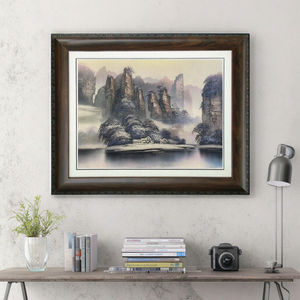 Hecho a mano Original Zhangjiajie <span class=keywords><strong>Avatar</strong></span> invierno río <span class=keywords><strong>paisaje</strong></span> arenisca pintura nevado pared arte lienzo decoración del hogar ornamento ilustraciones - Product Image 3