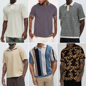 Оптовая продажа, мужская повседневная футболка-поло с коротким рукавом, футболка-поло с принтом, 100% хлопковая рубашка-поло, случайный заказ - Product Image 1