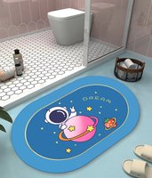 Ensemble de tapis de bain de luxe géométriques, fabriqués à la machine, avec logo de marque, antidérapants, absorbants, en boue de diatomée
