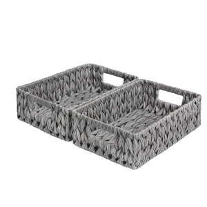 Cestino di <span class=keywords><strong>vimini</strong></span> <span class=keywords><strong>in</strong></span> canna impermeabile cesto portaoggetti con manico <span class=keywords><strong>in</strong></span> <span class=keywords><strong>vimini</strong></span> non profumato contenitore decorativo 2 pezzi - Product Image 1