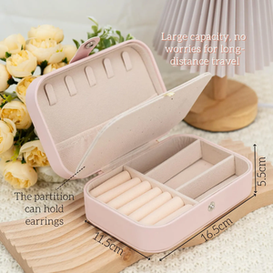 Boîte à bijoux de voyage portable de luxe avec logo personnalisé, boîte de rangement pour boucles d'oreilles, bracelets et colliers pour femmes - Product Image 6