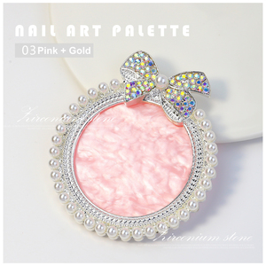 INS Style Alliage Résine Diamant Ongles Conseils Affichage Arc Perle Ongles Couleur Peinture Solide Gel Ongles Palette - Product Image 5