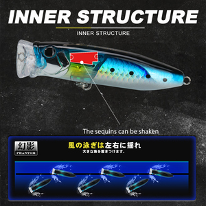 Promotion : Leurre Artificiel Flottant Grand Popper 90mm/18.8g <span class=keywords><strong>avec</strong></span> Yeux 3D pour Pêche en Surface Eau Salée (Silure) - Product Image 3