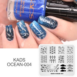 Plaque de tamponnage pour ongles Marine Ocean Rectangle, 10 motifs, en acier inoxydable, avec image douce, logo personnalisé pour salon de manucure - Product Image 5
