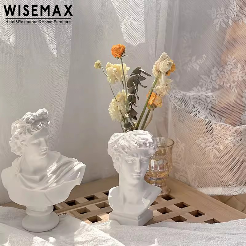 WISEMAX 고대 거실 테이블 장식 수지 꽃병 조각 그리스 신화 조각 꽃병 가정 장식 고급