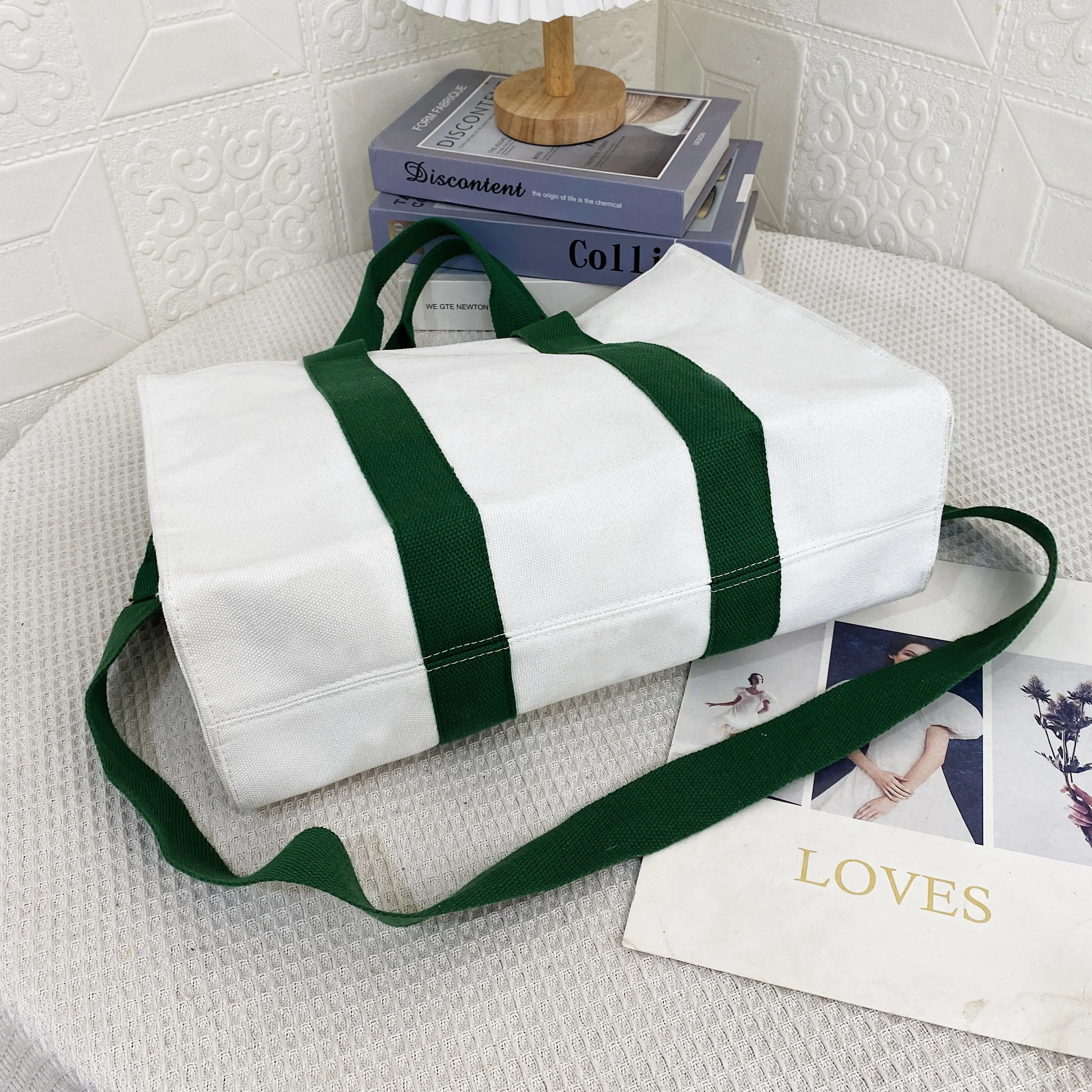 Sacola de sublimação com logotipo para impressão, sacola em branco de lona de cor sólida, bolsa de ombro de algodão lisa, mini