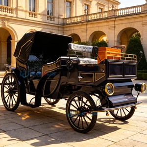 Chariot électrique bleu à quatre roues pour mariage et visites touristiques, fabriqué directement par l'usine Zhenda, personnalisable. - Product Image 1