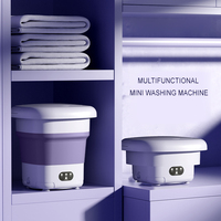 Mini chaussettes ménagères 6L Laveuse pliante petite laveuse 8L 4L Machine à laver portable semi-automatique