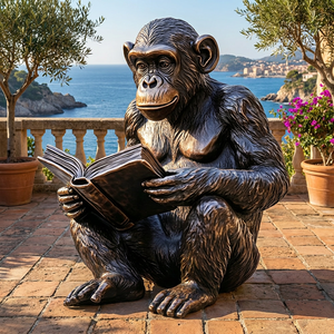 Escultura de Bronce Personalizada de un Mono <span class=keywords><strong>Silverback</strong></span> - Pose con Brazos Cruzados, Completamente Hecha a Medida, Escultura de Bronce - Product Image 3