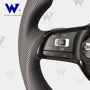 Volant en cuir perforé pour Volkswagen <span class=keywords><strong>Golf</strong></span> R <span class=keywords><strong>GTI</strong></span> GTS GTD GTE <span class=keywords><strong>Polo</strong></span> <span class=keywords><strong>GTI</strong></span> Mk6 et Mk7 <span class=keywords><strong>Polo</strong></span> B6 B7 B8 <span class=keywords><strong>GTI</strong></span> R Mk6 Sport - Product Image 2