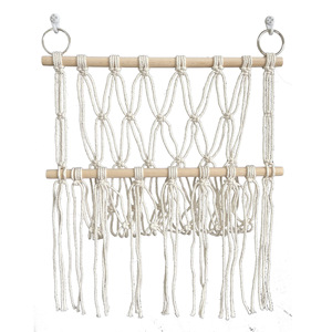 Bohemian Style Hand-Woven Cotton <strong>Rope</strong> <strong>Shelf</strong> for Hanging Children's Room Storage with Doll Book Decoration Wall <strong>Shelf</strong> - Product Image 1