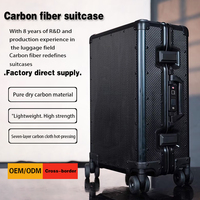 Maleta Clásica de Fibra de Carbono, Simple, de 20/24 Pulgadas, Carcasa Rígida Texturizada, Ruedas Giratorias Silenciosas de 360°, Ligera y Duradera