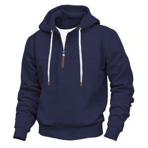 <span class=keywords><strong>Felpa</strong></span> da <span class=keywords><strong>Uomo</strong></span> con <span class=keywords><strong>Mezza</strong></span> <span class=keywords><strong>Zip</strong></span> e Cappuccio, Maniche Lunghe, Vestibilità Ampia, per Primavera e Autunno - Product Image 3