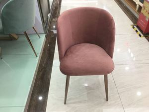 Nouvelle <span class=keywords><strong>chaise</strong></span> de salle à manger en <span class=keywords><strong>velours</strong></span> rose avec pieds en acier inoxydable de haute qualité - Product Image 3